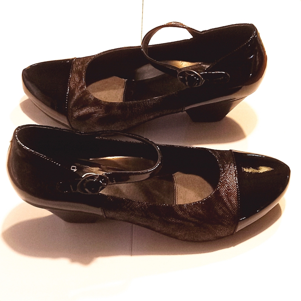 Dansko Black Patent and Matte Mary Jane Heels